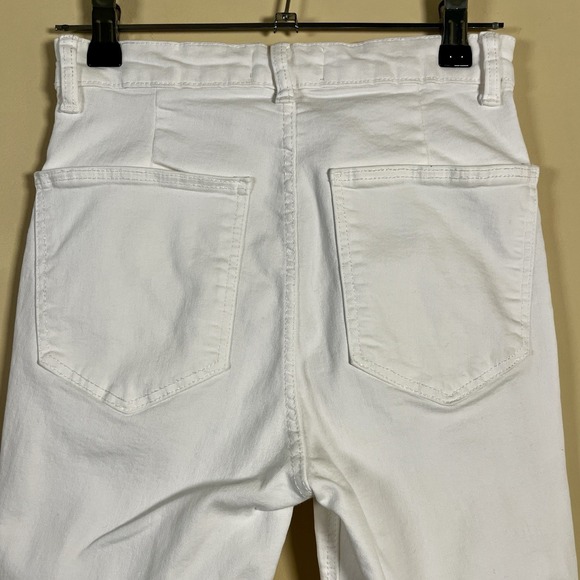 Zara High Waist Skinny Jeans White 4 Baddie Going Out Casual Chic - Picture 4 of 9